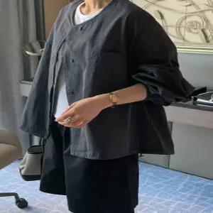 크로마 스트링 노카라 코튼 셔켓 (2 color)