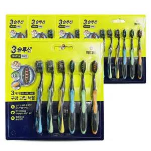 메디안 3 트리플 솔루션 대나무 숯 미세모 칫솔 6개입 5개