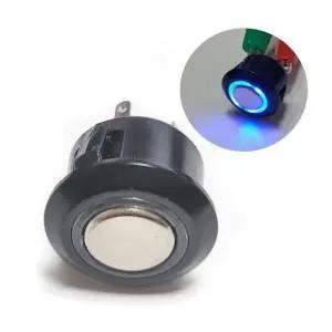 [하프클럽/]16mm LED조명 터치센서 푸쉬버튼 스위치 블랙 블루링