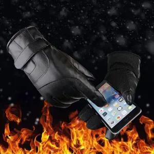 [하프클럽/]가죽 양털 오토바이 장갑 스마트폰 등산장갑