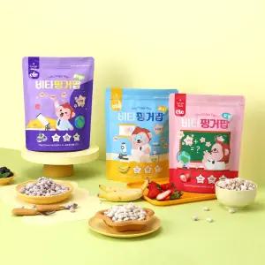 푸드케어 클레 대용량 비타핑거팝 3종(딸기/바나나/블루베리) 100g, 3봉