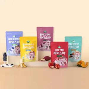 푸드케어 클레 라이스바 5종(고구마/애플/바나나/블루베리/단호박) 5봉