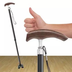 4발 미끄럼방지 지팡이 노인 어르신 보행 사발 스틱 할머니 안전 보조 목발 손잡이
