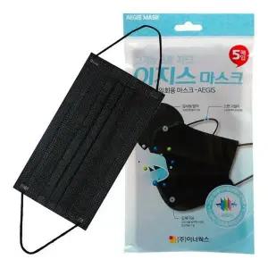 [핫트랙스]일회용 부직포 마스크 5매입 (성인용 블랙)