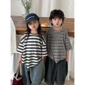[베이비맥스] 언밸런스 햄 스트라이프 티셔츠 R17198 [P003794343]