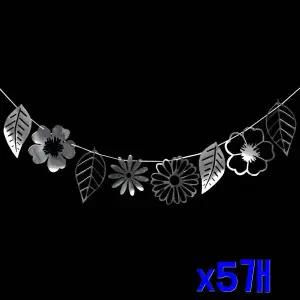 TBZ 럭셔리메탈 코팅 실버플라워 가랜드 x5개 가랜더