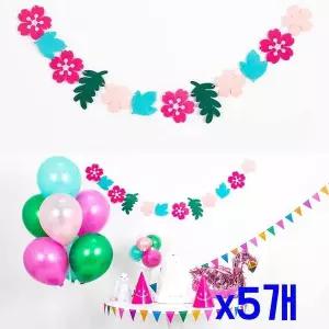 TBZ 벚꽃 생일파티 장식 펠트 가랜드 x5개 파티가랜드