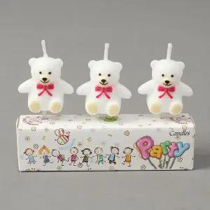 하얀곰 케익초 생일 소형 촛불 3개