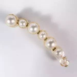 진주 머리핀 일자형 헤어핀 반묶음 올림머리 긴머리