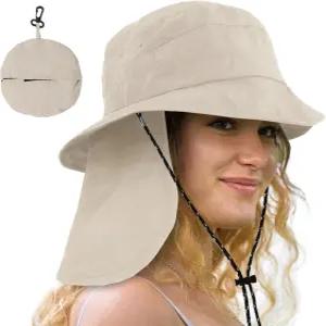 방수 선 UPF 50+ 버킷햇 보호 팩 여성용 챙 부니 여름 경량 하이킹 아웃도어 캡