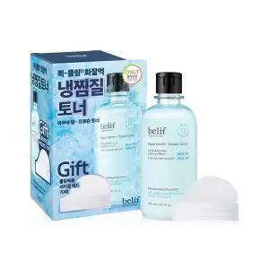 [쿨링토너] 빌리프 아쿠아 밤 프로즌 토너 드롭드롭드롭 기획(토너300ml+50ml+겔패드 140매)