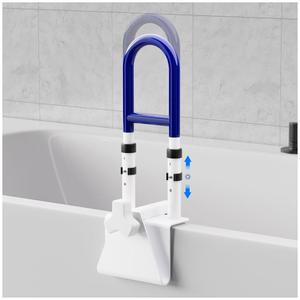 노인, 노인 및 장애인을 위한 욕조 안전 레일 샤워 그립 바, 조절 가능한 손잡이 높이 범위 14-18인치, 욕실 안전 레일 미끄럼 방지 그립, 300파운드 지원