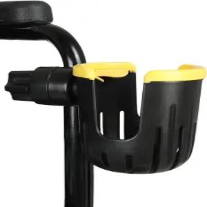 휠체어 컵 홀더 워커 롤레이터 머그 핸들 슬롯이 있는 클립온 음료 병 접이식 및 롤링 적합 노인