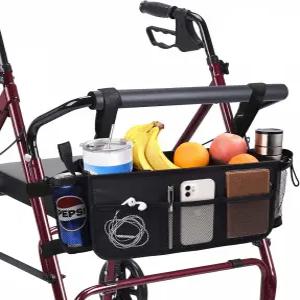 헤이마일크 대용량 뒤집히지 않고 사용하기 쉬운 노인을 위한 컵 홀더가 있는 업그레이드된 롤레이터