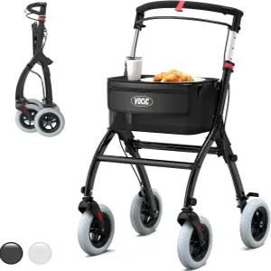 좁은 공간용 롤레이터 워커 접을 수 있고 가벼운 실내 조용한 미끄럼 방지 타이어가 장착된 안정적인 홈