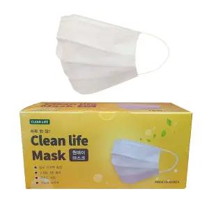 클린라이프 하루한장 원데이마스크 황사 미세먼지 화이트 대형 50매