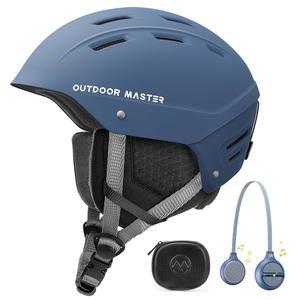 아웃도어 마스터 켈빈 II 스키 헬멧 및 무선 블루투스 세트 - 드롭인 헤드폰이 있는 조절 가능한 핏 스노보드 헬멧 - 남성 여성 및 청소년을 위한 스노우 스포츠 헬멧