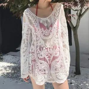 [콩심팥심]여자 수영복 커버업 비키니 커버 로브 망사 레이스