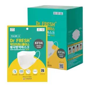 닥터프레시플러스 새부리형 성인용 마스크 KF94 중형 흰색 개별 대형공용 박스(600개입)