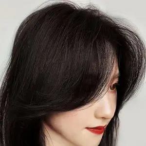 C컬 헤어피스 5p 블랙 웨딩 자연스러운 여성 탈부착