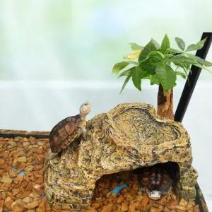 거북이은신처 애완용 거북이집 인조석 파충류 암석 쉼터