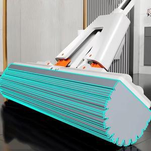짜낸 셀프 배수 고무 면 걸레 핸즈프리 매직 셀프 클리닝 플랫 걸레 재사용 가능한 스폰지 가정용 바닥 청소 도구