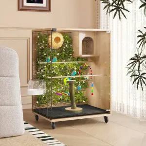 투명 앵무새장 대형 아크릴 케이지 사육장 햄스터 하우스 이동식 특수제작 펫케이지