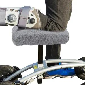 브렐링 무릎 스쿠터 패드 커버 인조 양가죽 시트 쿠션 메모리 폼 소프트 플러시 워커 범용 그레이