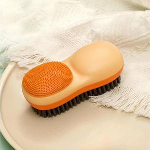 세탁 얼룩 제거 브러시 양면 부드러운 브러시 실리콘 가정용 세탁 브러시 이중 목적 브러시 한 제품