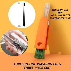 청소 브러시 작은 병 뚜껑 세부 브러시 다기능 밀짚 청소 도구 물 청소 간격은 병 당근에 적용됩니다