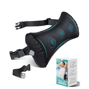 비행기 여행용 풍선 허리 지지대 베개 요통 완화를 위한 사무실 의자 등받이 지지대 블랙