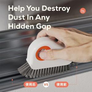 홈이 있는 청소용 틈새 브러쉬 바닥 슬롯 도구 창틀 도어 브러쉬 슬라이딩 도어 트랙 청소 도구 휴대용 창문 청소 도구