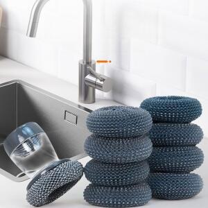 자동 액체 주입식 냄비 세척 브러시 스테인리스 스틸 프레스 브러시 주방 도구 가정용 청소 브러시