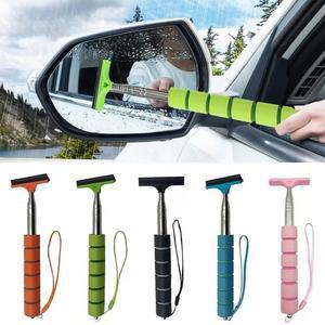 자동차 백미러 와이퍼 텔레스코픽 핸들 자동 유리 김서림 제거 스크레이퍼 창문 청소 브러쉬 자동차 액세서리