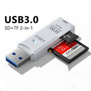 USB 3.0 카드 판독기 SD TF 메모리 2 IN 1 고속 스마트 어댑터 PC 노트북 액세서리