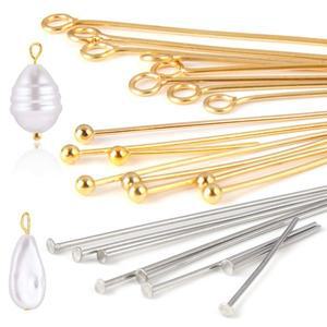 100pcs 15/20/25/30/35/40/45/50mm 스테인레스 스틸 플랫 헤드 핀 쥬얼리 제작 용품 볼 핀, DIY 재료 아이