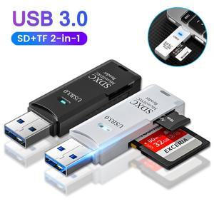 2in 1 USB 3.0 카드 리더기 USB2.0-SD TF 메모리 어댑터 (PC 노트북 액세서리 용) 플래시 드라이브 스마트