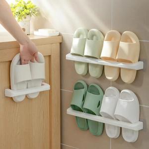 슬리퍼 랙 벽걸이 형 비 다공성 욕실 보관 신발 배수 가능 강력한 내 하중