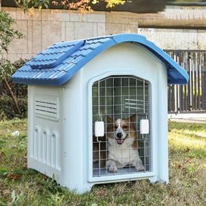 대형 개집 야외 플라스틱 방수 애완 동물 작은 조정 가능한 채광창 홈 케이지 울타리