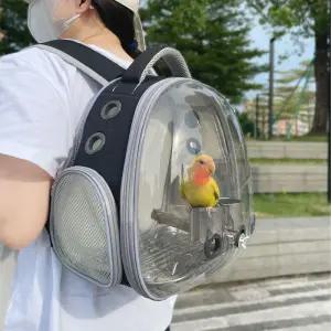 앵무새 소형 투명 산책 이동 새장 가방 아크릴 휴대용