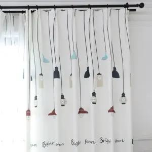 사계절용 북유럽 전등무늬 아일렛형 거실 커튼 고리형 아이방 고급 암막커