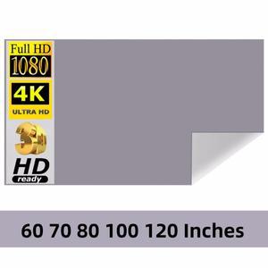 휴대용 프로젝터 스크린 간단한 커튼 안티 라이트 60 100 인치 16:9 홈 야외 오피스 메탈 그레이