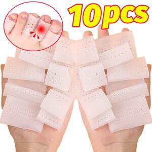 마찰 방지 통기성 실리콘 발가락 커버 투명 블래스터 탄성 보호 관리 도구 10 개