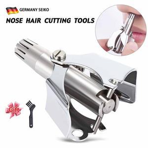 스테인레스 스틸 수동 코 트리머 휴대용 비브리사 면도기 세척 가능 귀 헤어