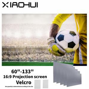 XIAOHUI 간단한 프로젝터 야외 폴리 에스터 소프트 커튼 72/84/100/120 인치 휴대용 HD 4K 영화 스크린