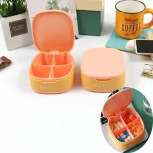 여행용 알약케이스 4칸 약통 소형수납 분리보관 위생밀폐 휴대간편 컬러케이스 컴팩트형