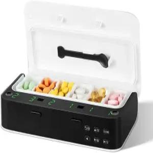 VODESON 7일 여행용 알약 정리함 알람 기능이 있는 스마트 리마인드 상자 생선 오일/보충제/필 홈 알림용