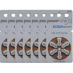 파워 원 사이즈 312 아연 공기 보청기 배터리 수은 없음 42개