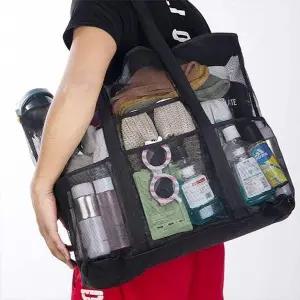 비치 메쉬백 백 물빠짐가방 물놀이 건식 습식Y