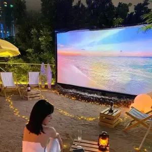 고정 캠핑용 펜션 야외 스크린 대형 조립식 접이식